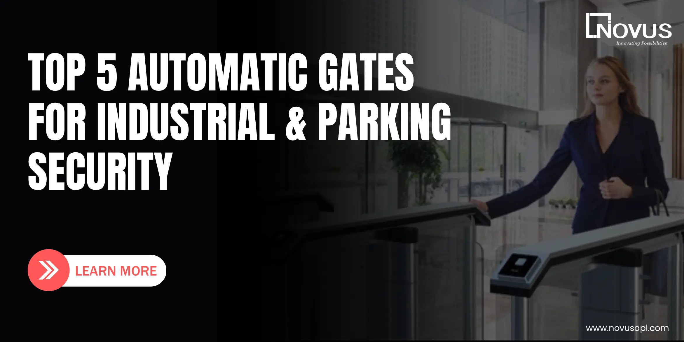 Comparison between DFMD (Door Frame Metal Detector) and HHMD (Hand Held Metal Detector) by Novus Automation — showcasing a security officer scanning a person with a handheld detector near a walk-through metal detector, highlighting smart and seamless security solutions.