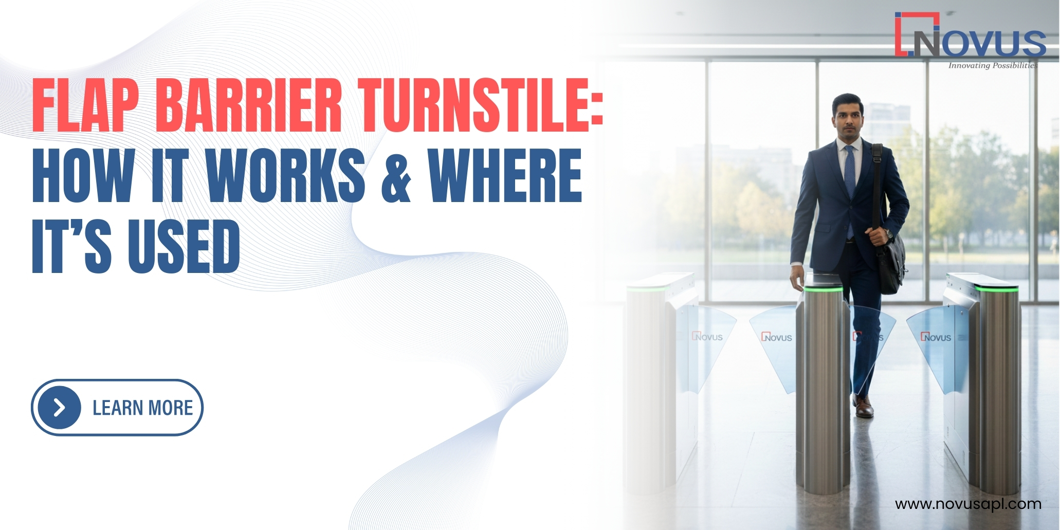 Comparison between DFMD (Door Frame Metal Detector) and HHMD (Hand Held Metal Detector) by Novus Automation — showcasing a security officer scanning a person with a handheld detector near a walk-through metal detector, highlighting smart and seamless security solutions.