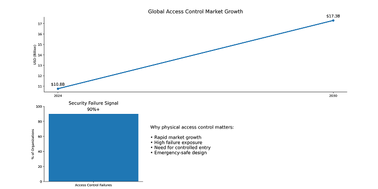  Tripod turnstile gate market growth and access control failure statistics